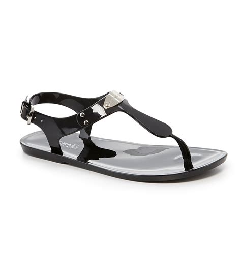 michael kors plate jelly sandals black|Michael Kors sandals size 12.